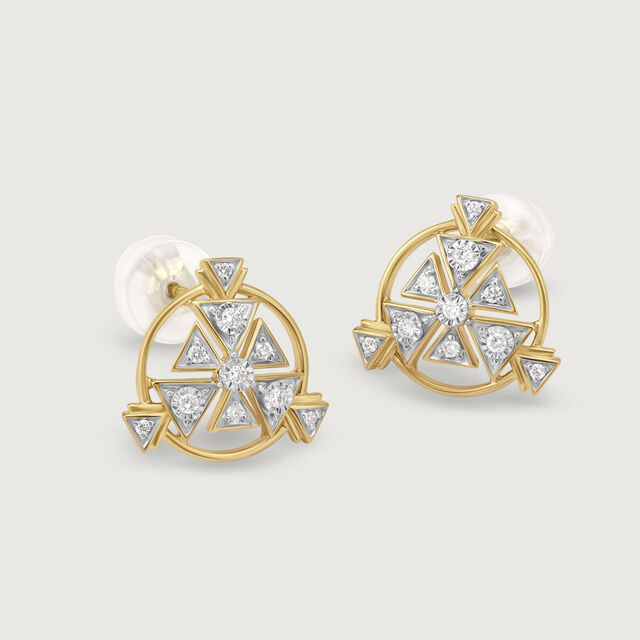 Shimmering Skyline Cluster 14KT Diamond Stud Earrings,,hi-res image number null