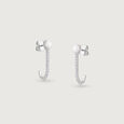 Glow Line Silver Hoop Earrings,,hi-res view 3