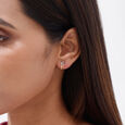 Linear Shift Diamond Stud Earrings,,hi-res view 2