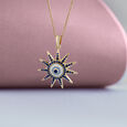 Star Protector Evil Eye Gold Pendant,,hi-res view 1