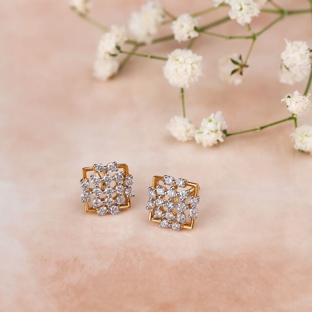 Striking Diamond Stud Earrings