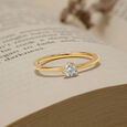 14KT Yellow Gold Finger Ring With Solitaire,,hi-res view 1