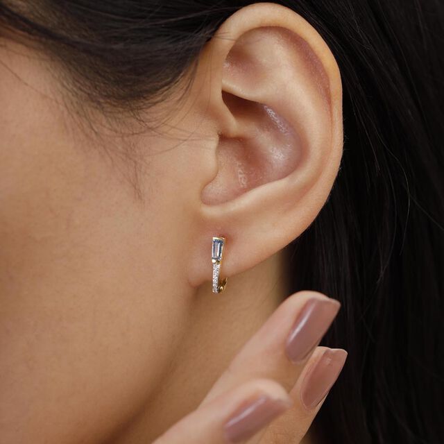 Cool Poise Diamond Hoop Earrings,,hi-res image number null