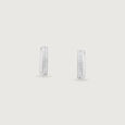 Linear Spark Silver Hoop Earrings,,hi-res view 5
