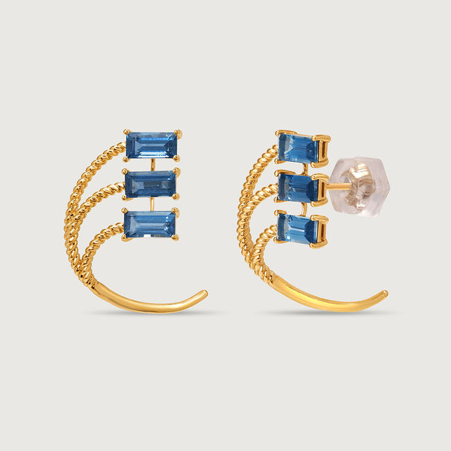 Azure 14KT London Blue Topaz Hoop Earrings,,hi-res image number null