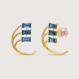 Azure 14KT London Blue Topaz Hoop Earrings,,hi-res view 4