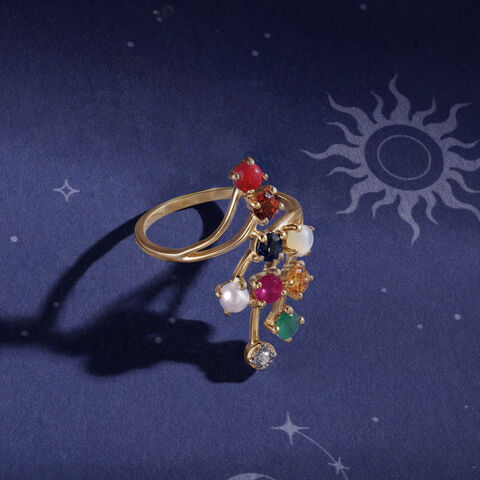 Gemstone Symphony 14KT Navaratna Ring