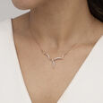 Modern Wave Gold & Diamond Necklace,,hi-res view 2