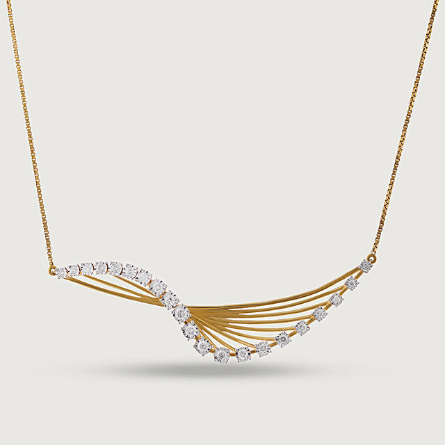 Cascading Sparkle Gold & Diamond Necklace,,hi-res image number null