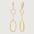 Geometric Cascade 18KT Gold Hoop Earrings,,hi-res view 4