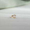 Cosmic Loop Gold and Diamond Nose Pin,,hi-res view 1