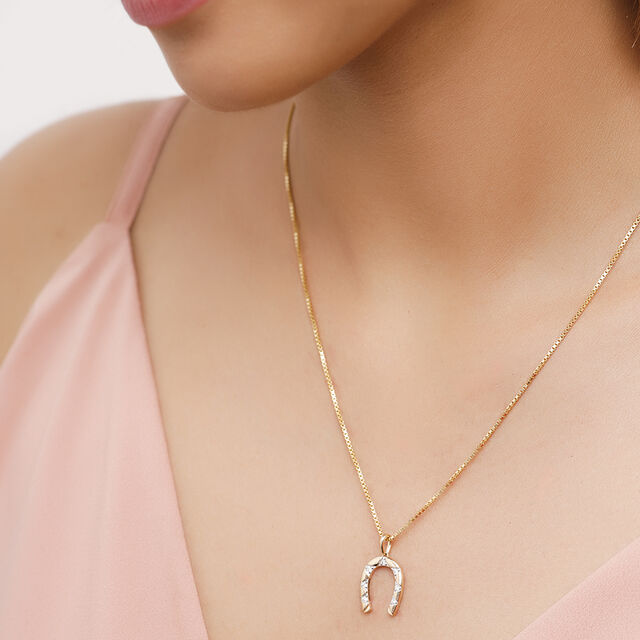 14KT Yellow Gold Golden Gallop Diamond Pendant,,hi-res view 1