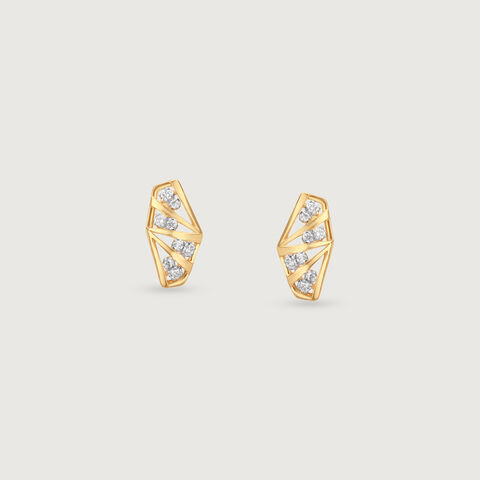 Sunlit Facet Diamond Stud Earrings