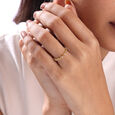 Delicate Loop Gold & Diamond Finger Ring,,hi-res view 2