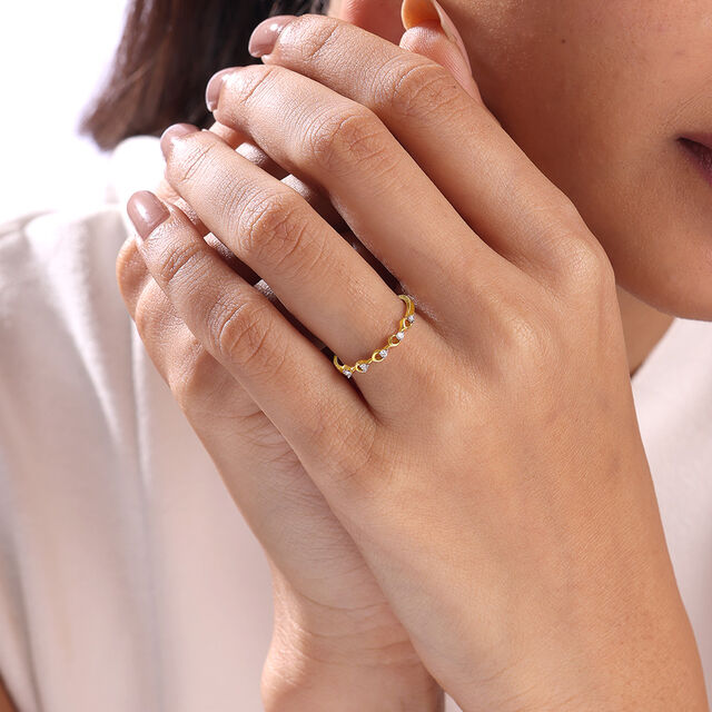 Delicate Loop Gold & Diamond Finger Ring,,hi-res image number null