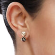 14KT Yellow Gold Elegant Intricacy Stud Earrings,,hi-res view 3
