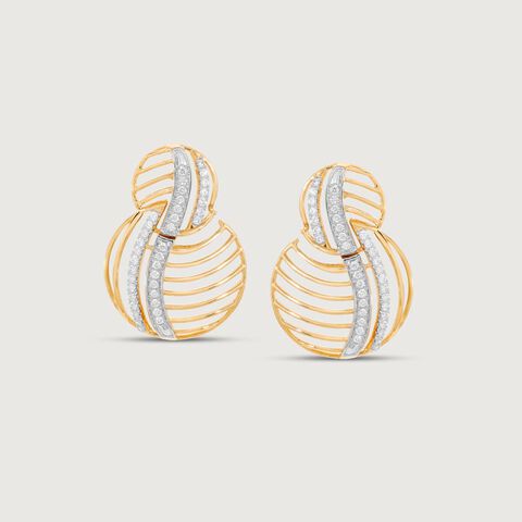 Sculpted Flow Diamond Drop Earrings