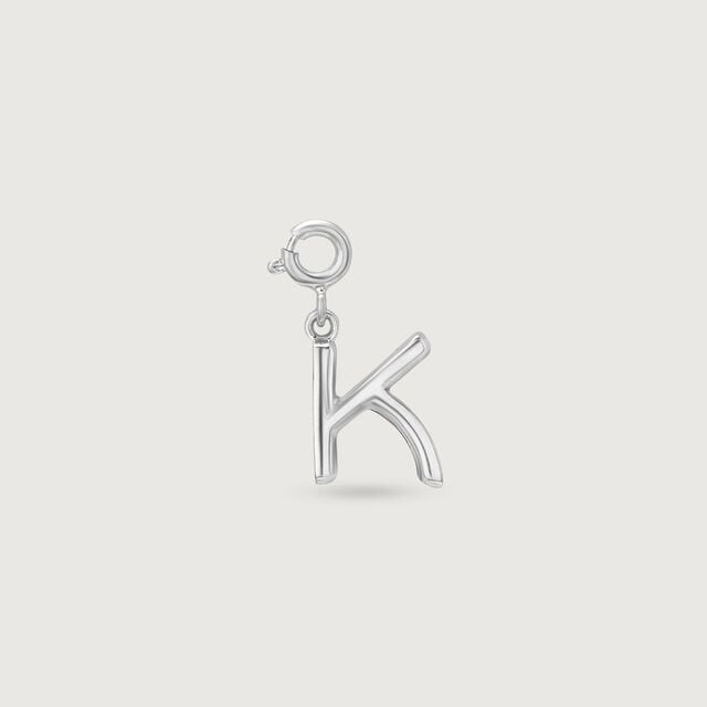 Modern Initial K Silver Charm,,hi-res image number null