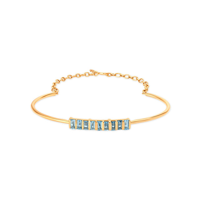 14KT Yellow Gold Blue Topaz Serenity Bangle,,hi-res image number null