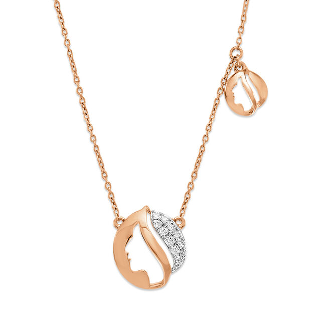 14kt Rose Gold Circular Venus Diamond Necklace,,hi-res image number null
