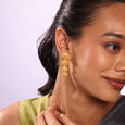 Enchanting Warli 22KT Gold Drop Earrings,,hi-res view 2