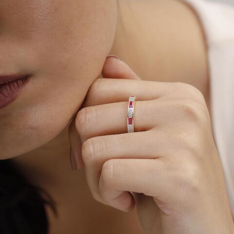 Crimson Rhythm Diamond Ring