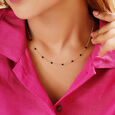 Mia Sutra DIY with Black Bunch Beads Multiple Stacking Charm Chain,,hi-res view 2
