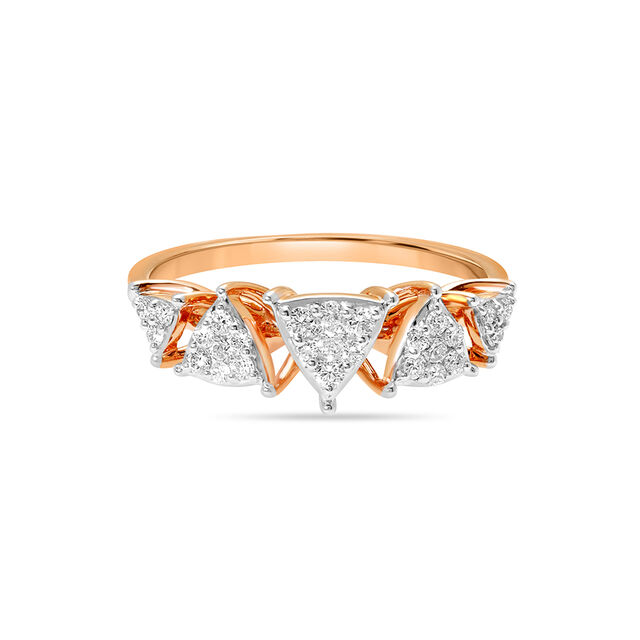 14KT Rose Gold Triangle Tango Diamond Finger Ring,,hi-res image number null