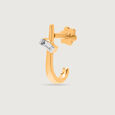 14KT Yellow Gold Diamond Nose Pin,,hi-res view 2
