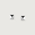 Bold Noir Silver Stud Earrings,,hi-res view 3