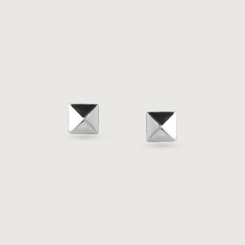 Bold Noir Silver Stud Earrings