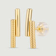 Tactile Linear Gold Stud Earrings,,hi-res view 4