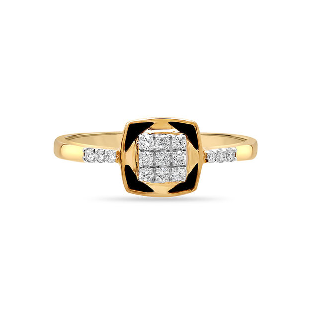 18KT Yellow Gold Abstract Glimmer Diamond Ring,,hi-res image number null
