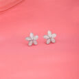 Floral Muse Silver Stud Earrings,,hi-res view 1