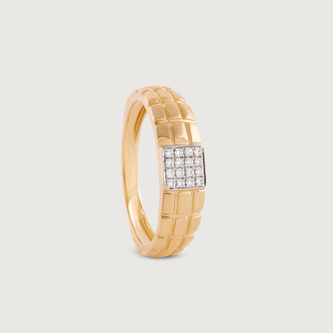 Gridlock Drip Gold & Diamond Ring for Men