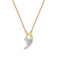 14KT Yellow Gold Dual Curves Diamond Necklace,,hi-res view 3