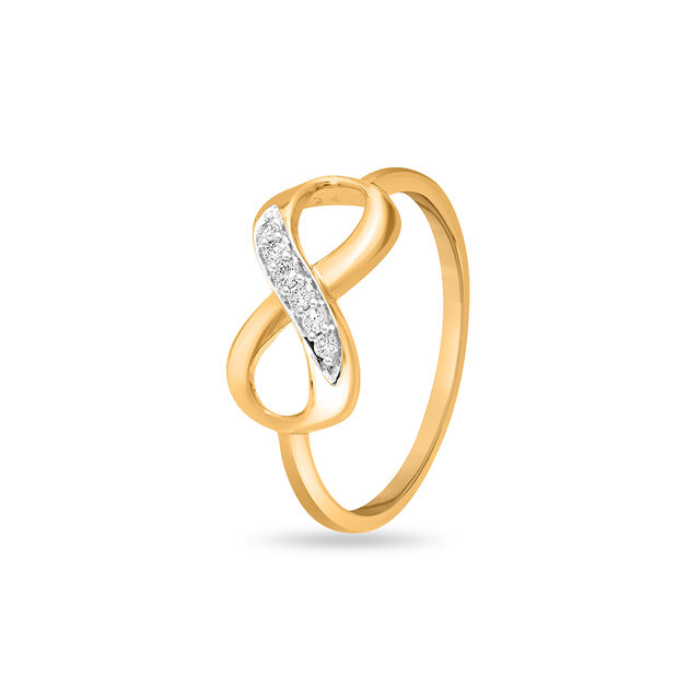 14KT Yellow Gold Infinity Diamond Ring,,hi-res image number null