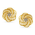 Friends of Bride 14KT Yellow Gold Diamond Stud Earrings with Floral Design And Openwork,,hi-res view 1