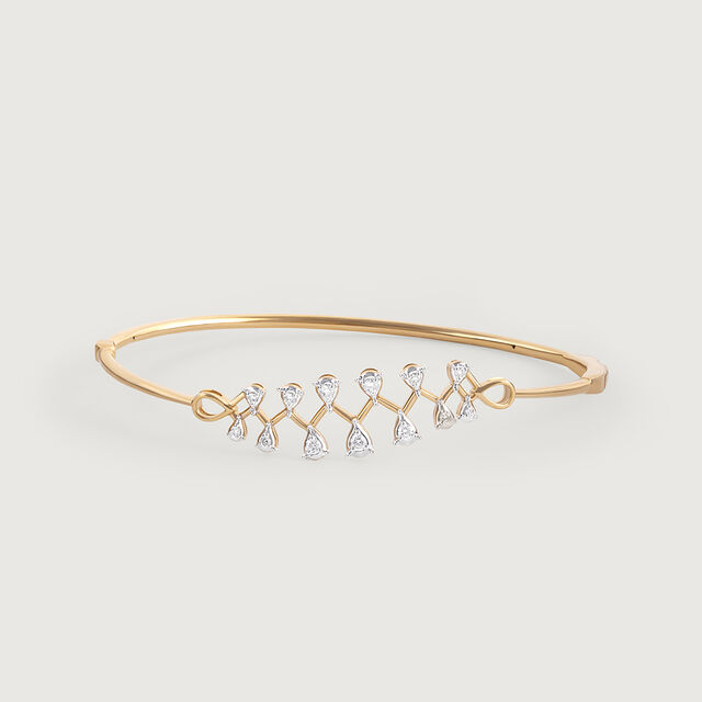 Lippan Elegance Gold & Diamond Bangle,,hi-res image number null