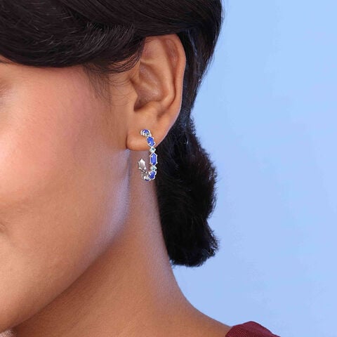 Bold Artistic Silver Hoop Earrings