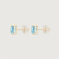 Chic Structured Blue Topaz Gold Stud Earrings,,hi-res view 5