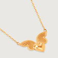 Winged Heart 14kt Gold Pendant with Chain for Her,,hi-res view 4