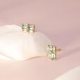 Modern Grid Diamond Stud Earrings,,hi-res view 1