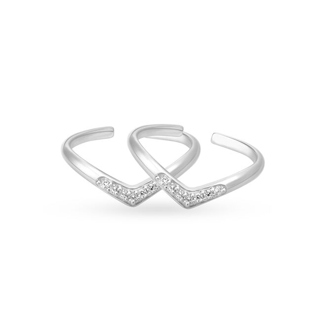 Boomerang Love Silver Toe Ring,,hi-res view 1