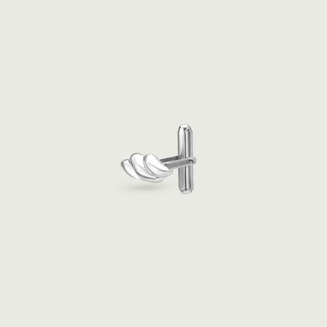 Twisted Leaf Silver Cufflinks,,hi-res image number null
