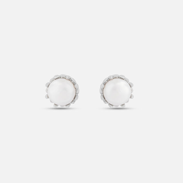 Gorgeous Pearl Silver Stud Earrings,,hi-res image number null