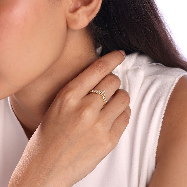 Radiant Horizon Gold & Diamond Finger Ring,,hi-res image number null