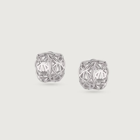 Edgy Maze Silver Earrings