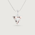 Bold Geometric Silver Pendant,,hi-res view 3