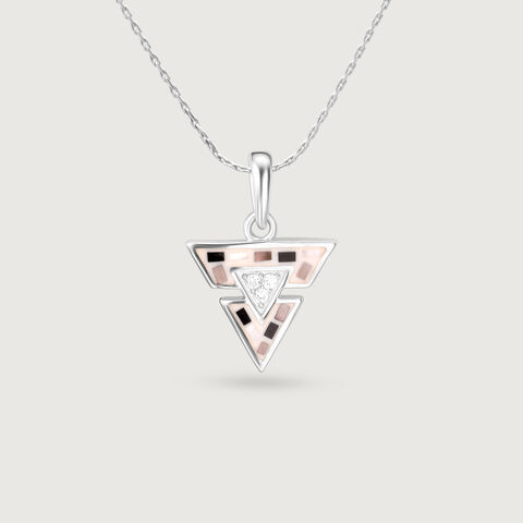 Bold Geometric Silver Pendant